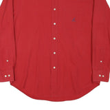 TOMMY HILFIGER Mens Red Cotton Blend Shirt L Button Down Classic Fit Casual