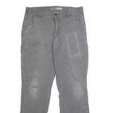 CARHARTT Mens Cotton Blend Grey Relaxed Straight Trousers W32 L32 Workwear