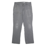CARHARTT Mens Cotton Blend Grey Relaxed Straight Trousers W32 L32 Workwear