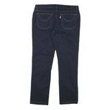 JECKERSON Womens Cotton Blend Navy Slim Straight Trousers W30 L27 Stylish Casual