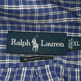 Ralph Lauren Checked Short Sleeve Shirt - XL Blue Cotton