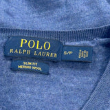 Polo By Ralph Lauren Slim Fit Sweater - Small Blue Merino Wool