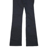 DICKIES Womens Regular Fit Black Trousers W25 L31 Cotton Blend Zip Closure