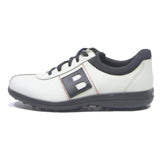 BALLY Womens Casual Leather Low Top White Black UK 4.5 Comfortable Stylish