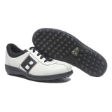 BALLY Womens Casual Leather Low Top White Black UK 4.5 Comfortable Stylish