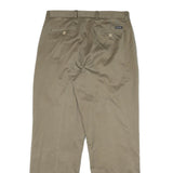 NAUTICA Mens Relaxed Beige Cotton Blend Trousers W34 L32 Zip Classic Straight