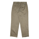 NAUTICA Mens Relaxed Beige Cotton Blend Trousers W34 L32 Zip Classic Straight