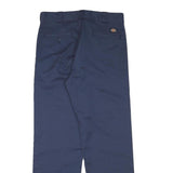 DICKIES Mens Cotton Blend Blue Regular Straight Trousers W32 L31 Workwear Zip