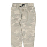 JACK & JONES Mens Cotton Blend Beige Camo Slim Tapered Trousers W28 L28