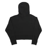 DKNY Womens Black Sport Pullover Hoodie M Cotton Blend Crop Sweatshirt