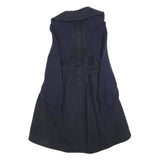 PATRIZIA PEPE Womens Navy & Black Wool Blend Button Jacket XS