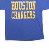 RUSSELL ATHLETIC Mens Blue Houston Chargers Graphic T-Shirt M Short Sleeve Crew
