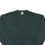 QUITMAN Mens Green Cotton Blend Button Up Plain V-Neck Basic Knit One Size