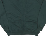 QUITMAN Mens Green Cotton Blend Button Up Plain V-Neck Basic Knit One Size