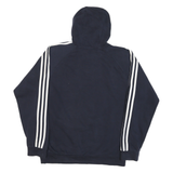 ADIDAS Mens Blue & White Pullover M Cotton Blend Jersey Drawstring Hoodie