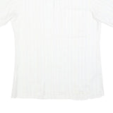 CANDA Mens White Shirt M Cotton Blend Short Sleeve Classic Fit Button Collar