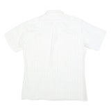 CANDA Mens White Shirt M Cotton Blend Short Sleeve Classic Fit Button Collar
