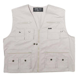 ARMY TEX Mens White Polyester Blend Utility Jacket 3XL Zip Sleeveless Workwear