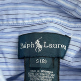 Age 8 Ralph Lauren Striped Shirt - Small Blue Cotton
