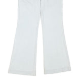 CALVIN KLEIN Womens Jeans White Regular Flared Denim Light W32 L32 Zip Cotton