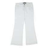 CALVIN KLEIN Womens Jeans White Regular Flared Denim Light W32 L32 Zip Cotton