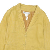 CHRISTIAN AUJARD Womens Yellow Classic Jacket M Polyester Blend Button Plain
