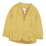 CHRISTIAN AUJARD Womens Yellow Classic Jacket M Polyester Blend Button Plain