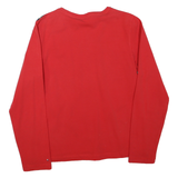 TOMMY HILFIGER Womens Red & Black Plaid Long Sleeve Crew Neck Cotton Blend L