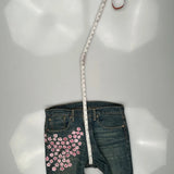 Levis Floral 501 Jeans - 34W US 10 Pink Cotton