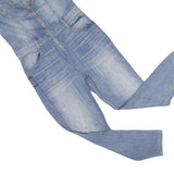 GUESS Womens Blue Denim Dungarees Slim Cotton Blend UK 10 W30 L27 Stylish Zipper