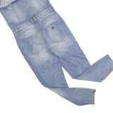 GUESS Womens Blue Denim Dungarees Slim Cotton Blend UK 10 W30 L27 Stylish Zipper