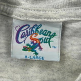 Margaritaville Caribbean Surf Single Stitch T-Shirt - XL Grey Cotton