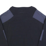 CHAMPION Womens Navy Blue Plain Wool Blend Jumper Crew Neck Basic Knit L Soft