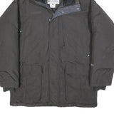 COLUMBIA Mens Black Hooded Puffer Jacket L Nylon Zip Winter Coat Outdoor Warm