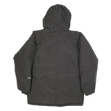 COLUMBIA Mens Black Hooded Puffer Jacket L Nylon Zip Winter Coat Outdoor Warm