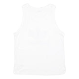 ADIDAS Womens White & Black Logo Vest M Sleeveless Crew Neck Cotton Blend