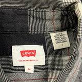 Levis Checked Flannel Shirt - Medium Black Cotton