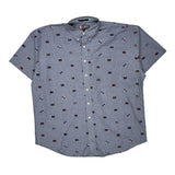 Chaps Ralph Lauren Short Sleeve Shirt - XL Blue Cotton