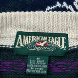 American Eagle Fair Isle Sweater - Medium Multicoloured Cotton