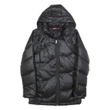PUMA Womens Black Jacket UK 14 Polyester Zip Hooded Puffer Stylish Warmwear