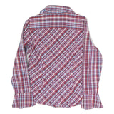 TOMMY HILFIGER Womens Red Blue Plaid Shirt M Cotton Button Front Casual