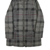 BARBOUR Womens Grey & Black Outdoor Checked Jacket S Polyester Blend Woven Zip