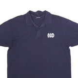 ANVIL Mens Navy Blue No Excuses Regrets Short Sleeve Polo Shirt XL Cotton Blend