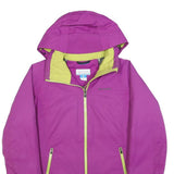 COLUMBIA Womens Purple & Lime Zip Jacket M Polyester Blend Outdoor Lightweight