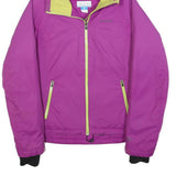 COLUMBIA Womens Purple & Lime Zip Jacket M Polyester Blend Outdoor Lightweight