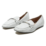 BOSS Womens Leather Loafers White UK 4 Flat Stylish Comfortable Casual