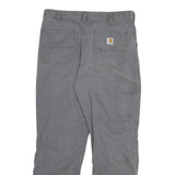 CARHARTT Mens Jeans Grey Relaxed Straight Denim Medium W34 L30 Durable Workwear