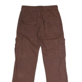Womens Brown Cotton Blend Regular Straight Jeans W29 L29 Button Cargo Pockets