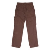 Womens Brown Cotton Blend Regular Straight Jeans W29 L29 Button Cargo Pockets