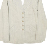 INFO Womens Beige Wool Blend Button Jacket XXS Woven Classic Tailored